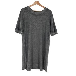 Authentic Love Textured Burnout Tunic T-Shirt Dress Short Sleeve Gray